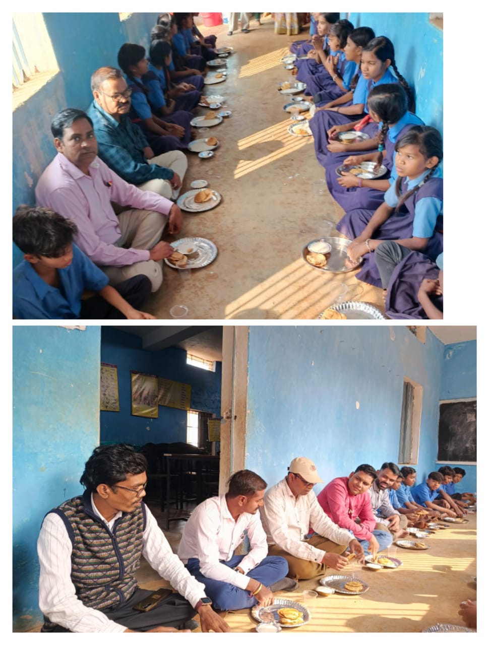 प्राथमिक एवं पूर्व माध्यमिक शाला कुटराबोड़ में नेवता भोजन का आयोजन किया गया