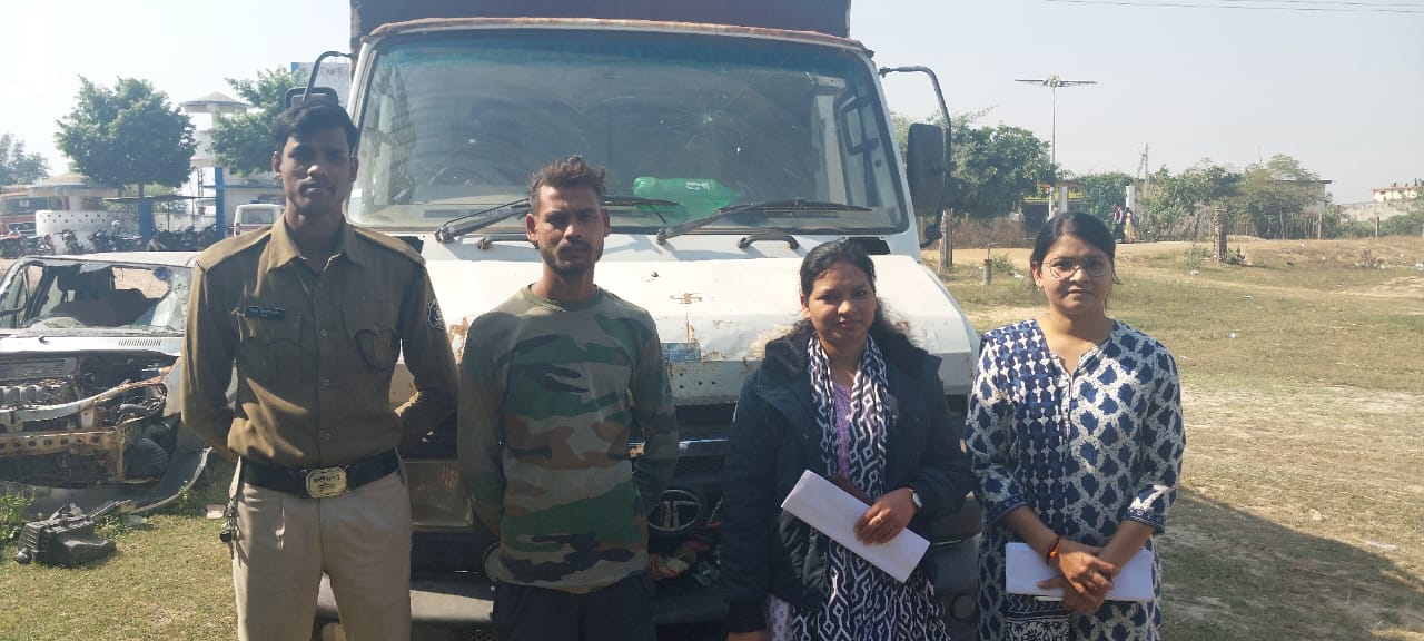 अवैध रूप से धान परिवहन करने वाले वाहन चालक को किया गिरफ्तार