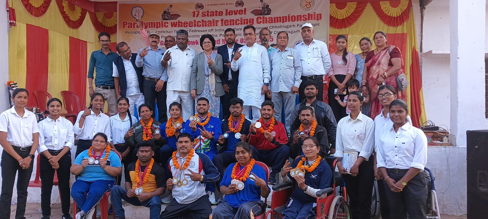 17वी राज्यस्तरीय पैरालिम्पिक व्हीलचेयर तलवारबाजी चैंपियनशिप गांधी चौक खरौद नगर में सम्पन्न