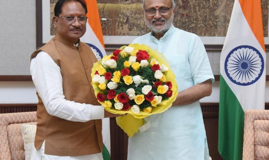 मुख्यमंत्री विष्णु देव साय ने उपराष्ट्रपति सी. पी. राधाकृष्णन से की सौजन्य भेंट