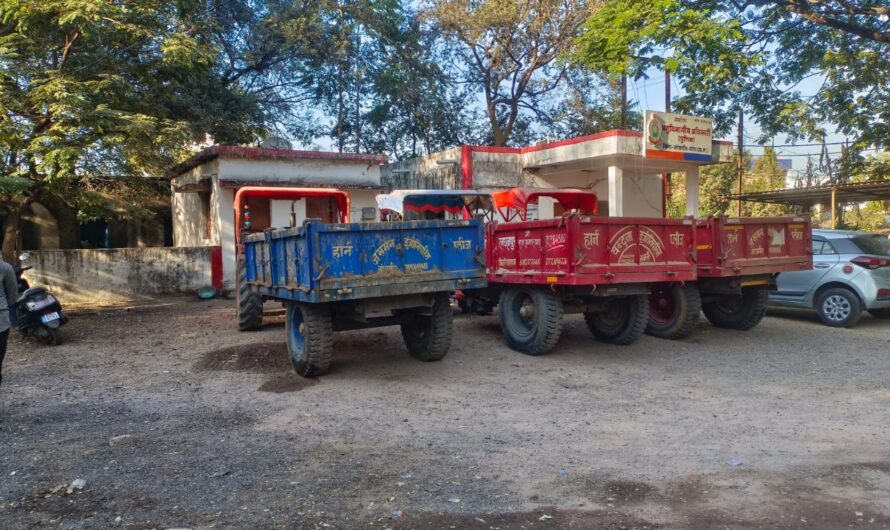खनिज विभाग द्वारा अवैध रेत उत्खनन, परिवहन पर की गई कार्यवाही, कुल 14 वाहन जप्त