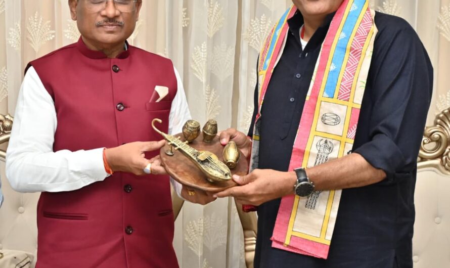 केंद्रीय पर्यटन एवं संस्कृति मंत्री गजेन्द्र सिंह शेखावत ने मुख्यमंत्री विष्णुदेव साय से की सौजन्य भेंट