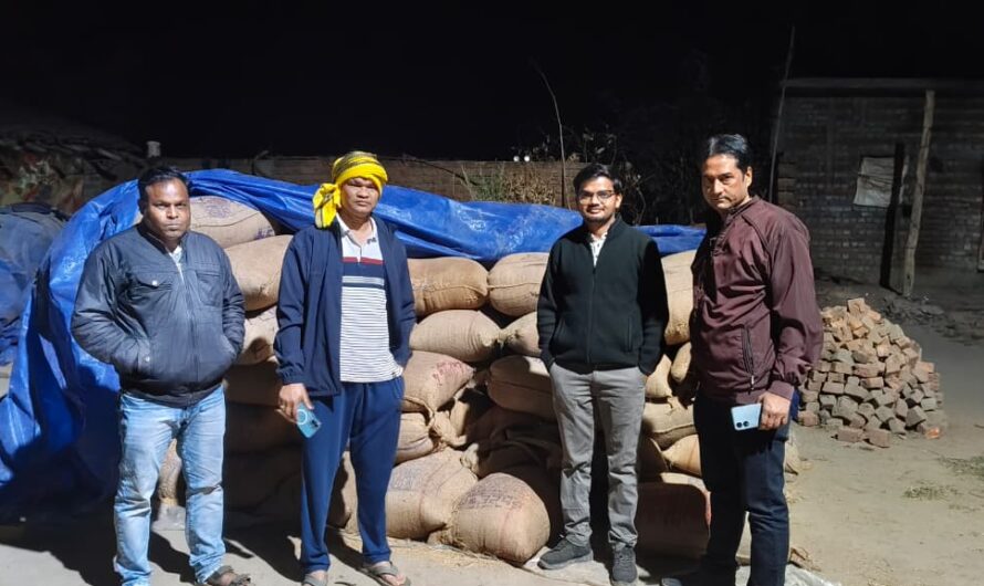 अवैध धान पर प्रशासन की कार्रवाई, 375 बोरी अवैध धान व वाहन जब्त